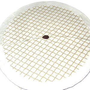 White & Gold - Large 55"  Plush Christmas Tree Skirt